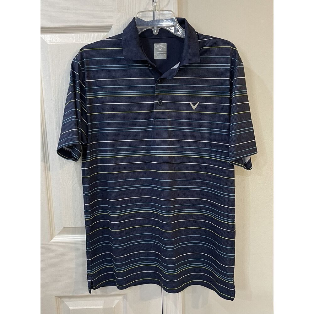 Callaway Golf Opti Dri Men's Polo Shirt Sz M Short Sleeve Strips‎